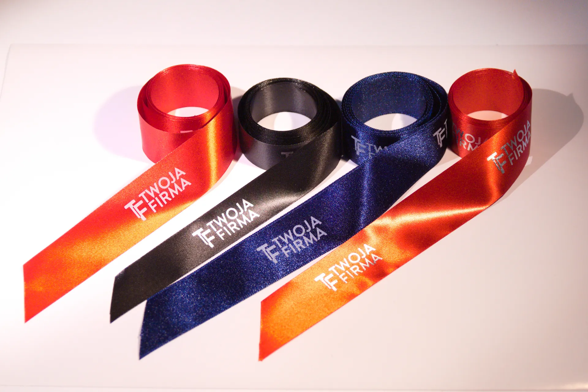 Tasiemki ozdobne z nadrukiem - logo